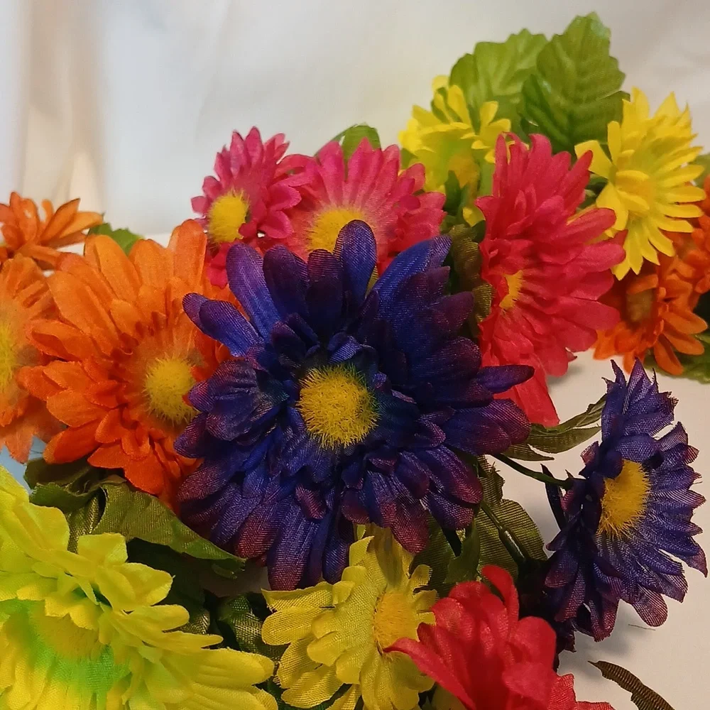 Artificial Floral Garlands - Qty 2 - Pink, Orange, Yellow, Purple